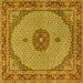 Square Medallion Yellow Traditional Rug, tr3590yw