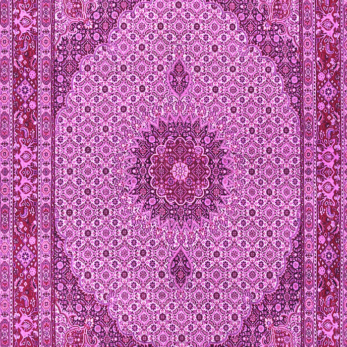 Machine Washable Medallion Pink Traditional Rug, wshtr3590pnk