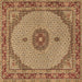 Square Medallion Brown Traditional Rug, tr3590brn