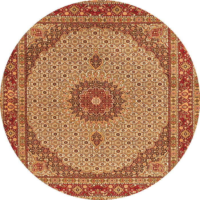Machine Washable Medallion Orange Traditional Area Rugs, wshtr3590org