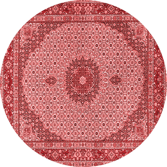 Machine Washable Medallion Red Traditional Rug, wshtr3590red