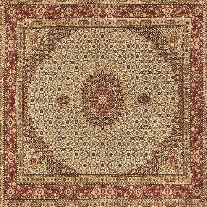 Square Machine Washable Medallion Brown Traditional Rug, wshtr3590brn