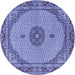 Round Medallion Blue Traditional Rug, tr3590blu