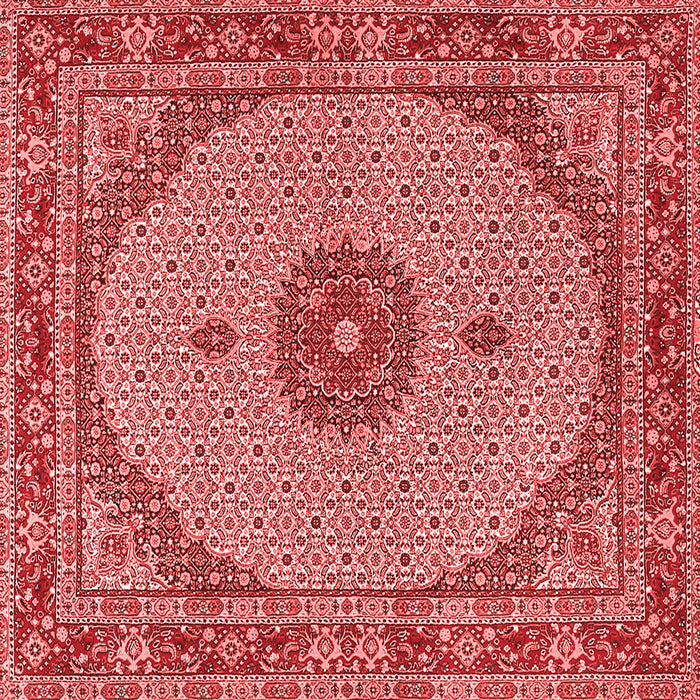 Machine Washable Medallion Red Traditional Rug, wshtr3590red