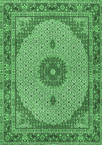 Medallion Emerald Green Traditional Rug, tr3590emgrn