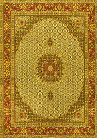 Medallion Yellow Traditional Rug, tr3590yw