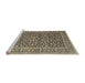 Sideview of Machine Washable Traditional Dark Brown Rug, wshtr3591