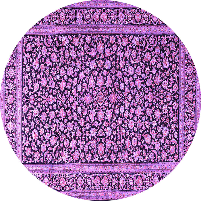 Round Persian Purple Traditional Rug, tr3591pur