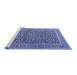 Sideview of Machine Washable Persian Blue Traditional Rug, wshtr3591blu