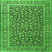 Round Machine Washable Persian Green Traditional Area Rugs, wshtr3591grn