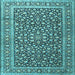 Square Machine Washable Persian Light Blue Traditional Rug, wshtr3591lblu