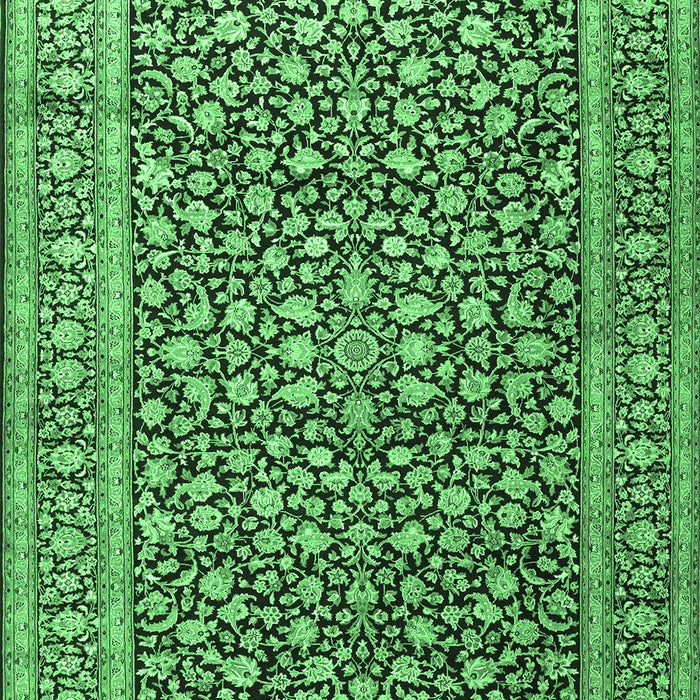 Machine Washable Persian Emerald Green Traditional Area Rugs, wshtr3591emgrn
