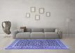 Machine Washable Persian Blue Traditional Rug in a Living Room, wshtr3591blu