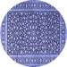 Round Persian Blue Traditional Rug, tr3591blu