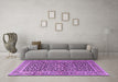 Machine Washable Persian Purple Traditional Area Rugs in a Living Room, wshtr3591pur