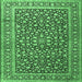 Square Persian Emerald Green Traditional Rug, tr3591emgrn