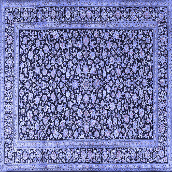 Square Machine Washable Persian Blue Traditional Rug, wshtr3591blu
