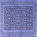 Square Machine Washable Persian Blue Traditional Rug, wshtr3591blu