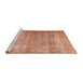 Sideview of Machine Washable Traditional Light Salmon Rose Pink Rug, wshtr3592