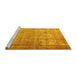 Sideview of Machine Washable Persian Yellow Traditional Rug, wshtr3592yw