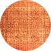 Square Persian Orange Traditional Rug, tr3592org