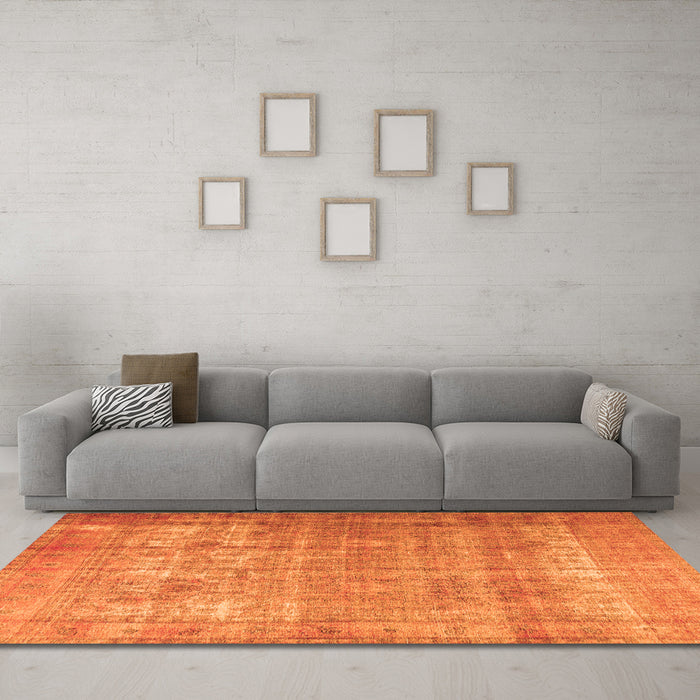 Machine Washable Persian Orange Traditional Area Rugs in a Living Room, wshtr3592org
