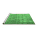 Sideview of Machine Washable Persian Emerald Green Traditional Area Rugs, wshtr3592emgrn