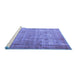 Sideview of Machine Washable Persian Blue Traditional Rug, wshtr3592blu