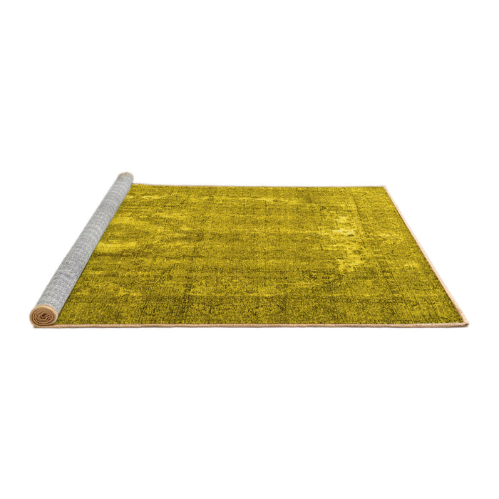 Sideview of Machine Washable Persian Yellow Traditional Rug, wshtr3593yw