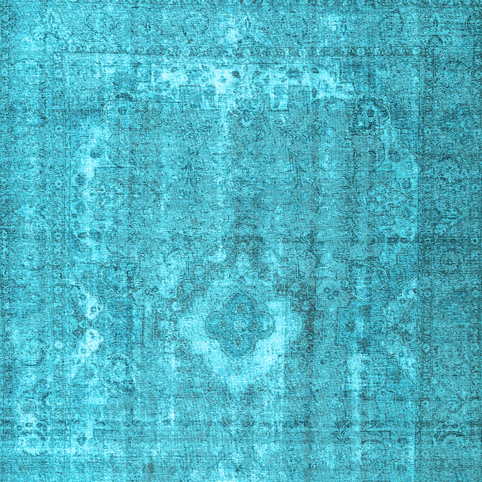 Square Machine Washable Persian Light Blue Traditional Rug, wshtr3593lblu