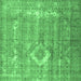 Square Persian Emerald Green Traditional Rug, tr3593emgrn