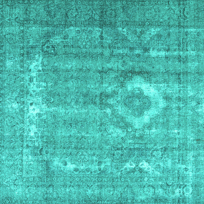 Square Machine Washable Persian Turquoise Traditional Area Rugs, wshtr3593turq