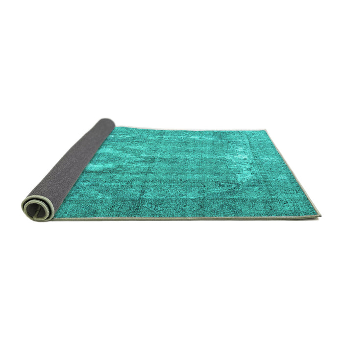 Sideview of Persian Turquoise Traditional Rug, tr3593turq