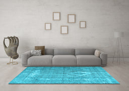 Machine Washable Persian Light Blue Traditional Rug in a Living Room, wshtr3593lblu