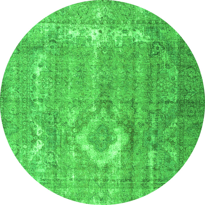 Square Persian Green Traditional Rug, tr3593grn