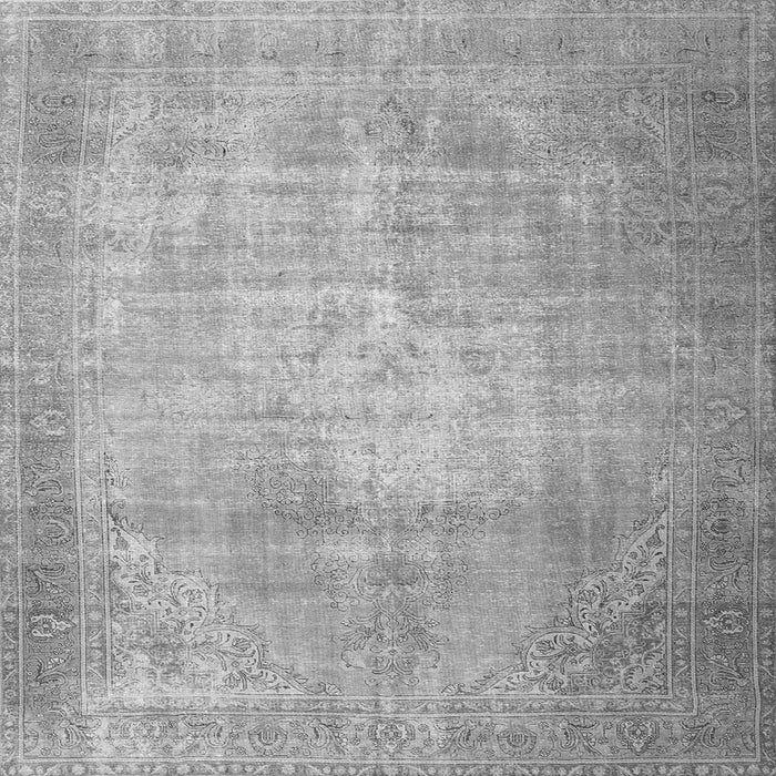 Round Machine Washable Persian Gray Traditional Rug, wshtr3594gry