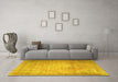 Machine Washable Persian Yellow Traditional Rug in a Living Room, wshtr3594yw