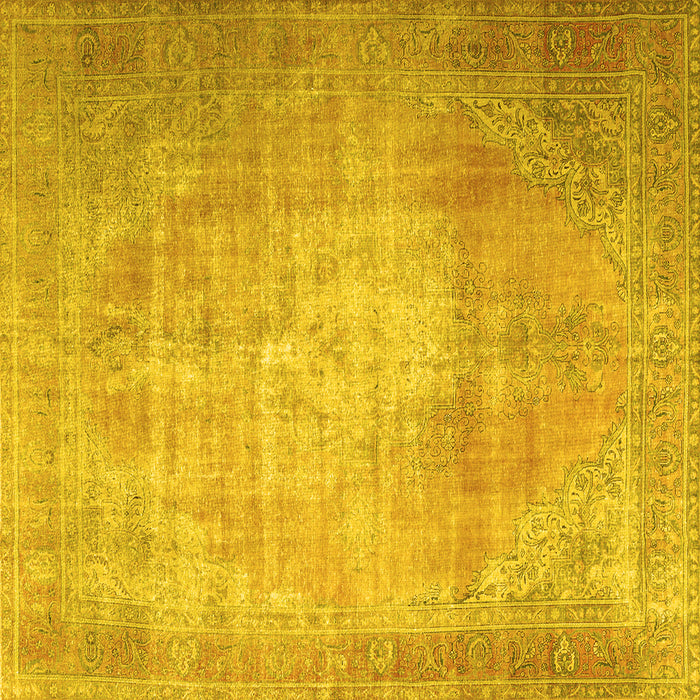 Square Persian Yellow Traditional Rug, tr3594yw