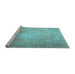 Sideview of Machine Washable Persian Light Blue Traditional Rug, wshtr3594lblu
