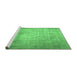 Sideview of Machine Washable Persian Emerald Green Traditional Area Rugs, wshtr3594emgrn