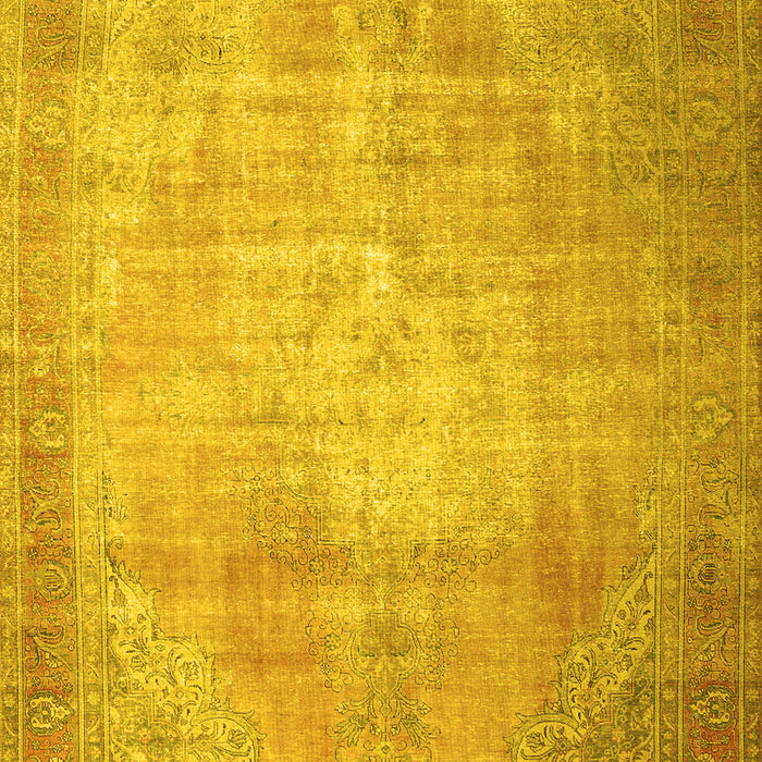 Machine Washable Persian Yellow Traditional Rug, wshtr3594yw