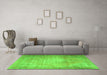 Machine Washable Persian Green Traditional Area Rugs in a Living Room,, wshtr3594grn