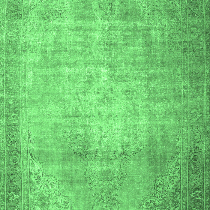 Machine Washable Persian Emerald Green Traditional Area Rugs, wshtr3594emgrn