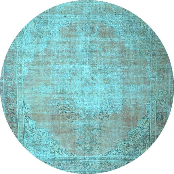Round Persian Light Blue Traditional Rug, tr3594lblu
