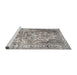 Sideview of Machine Washable Traditional Pale Silver Gray Rug, wshtr3595
