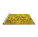 Sideview of Machine Washable Persian Yellow Traditional Rug, wshtr3595yw