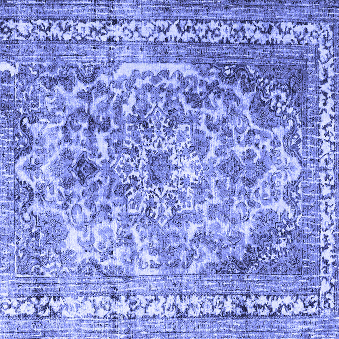 Square Persian Blue Traditional Rug, tr3595blu
