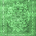 Square Persian Emerald Green Traditional Rug, tr3595emgrn