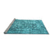 Sideview of Machine Washable Persian Light Blue Traditional Rug, wshtr3595lblu