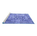 Sideview of Machine Washable Persian Blue Traditional Rug, wshtr3595blu